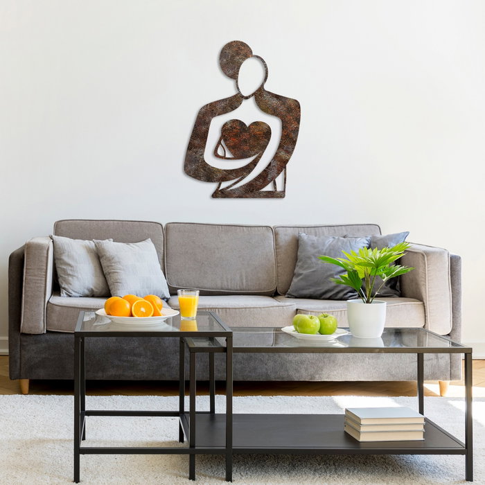 Wallity Rusty Hug Escultura de Pared de Metal Antiquation
